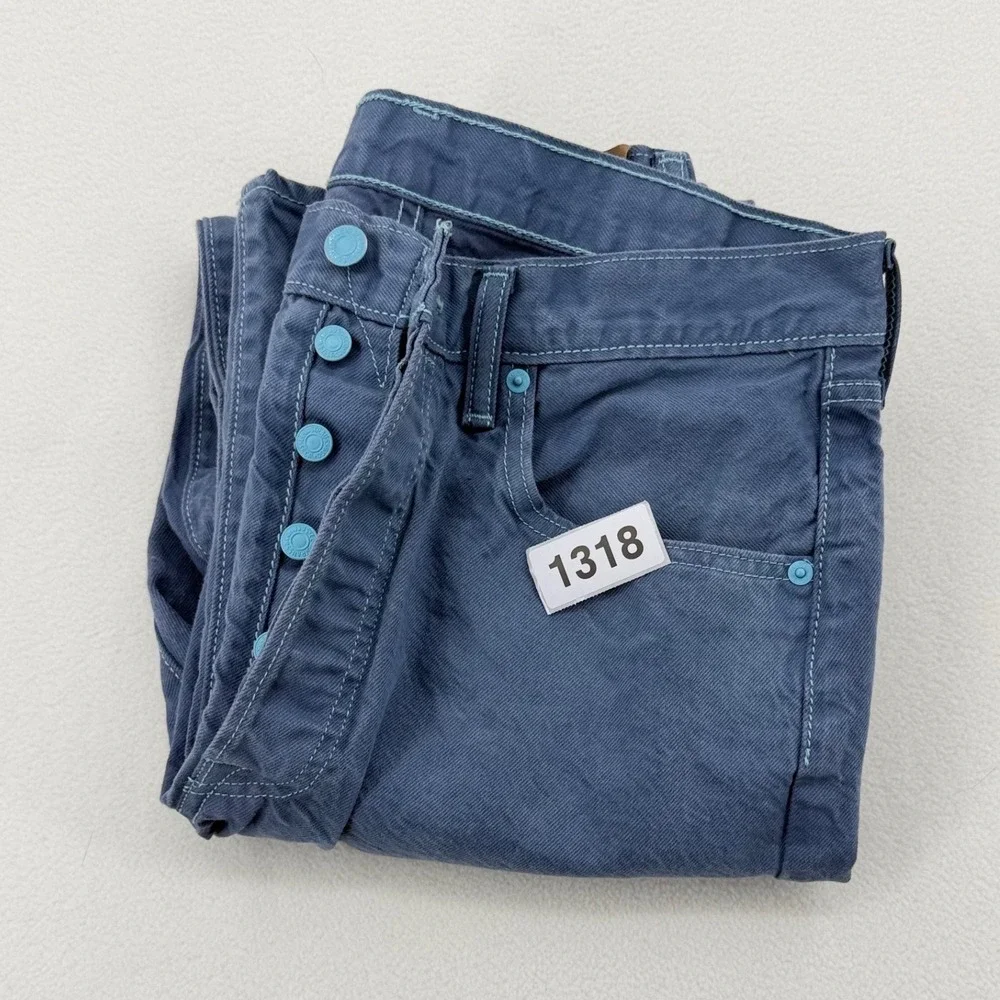 Levi's 501 Original Fit Mens W34 L34 Blue Garment Dyed Jeans